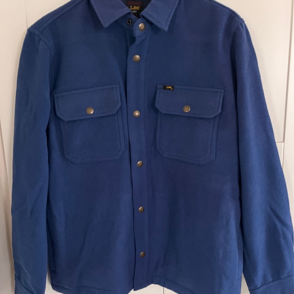 Lee Men's Classic Blue Wool Shirt Jacket